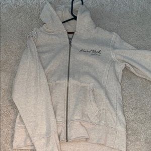 Cream Zip Up Sweatshirt